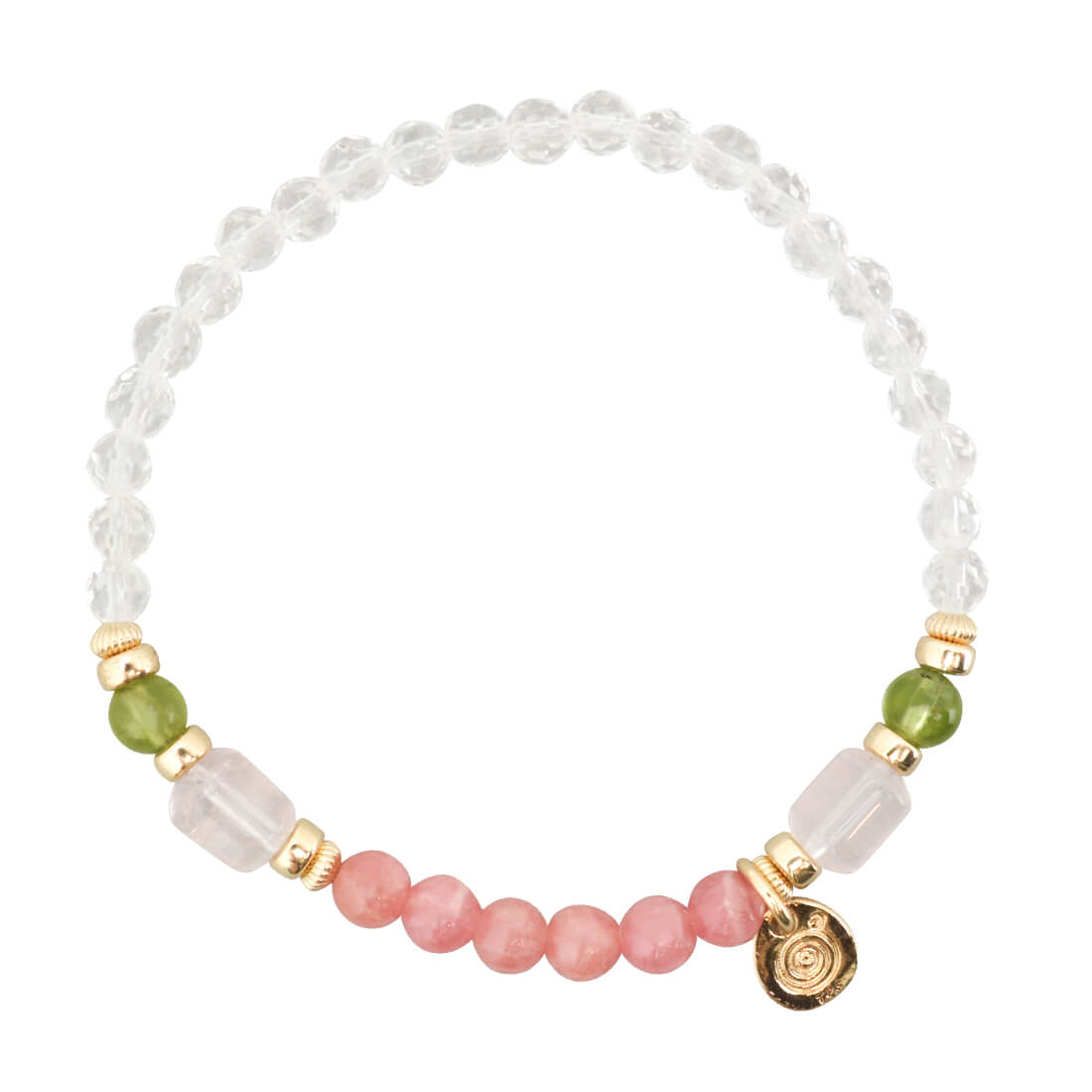 水晶＋インカローズデザインブレスレット