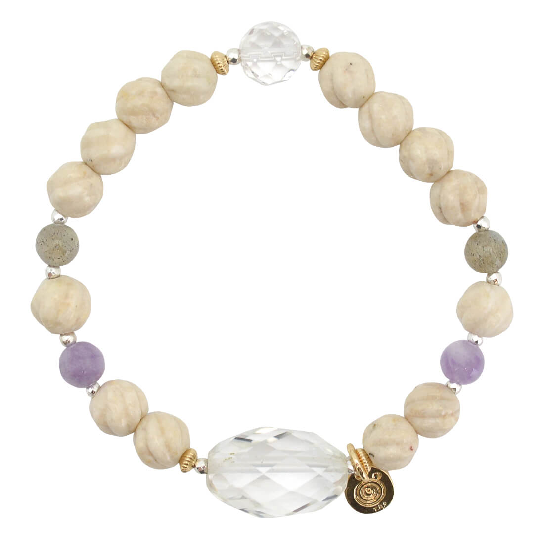 水晶＋リバーストーンデザインブレスレット