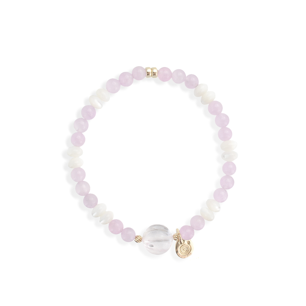 クンツァイト＋マザーオブパールデザインブレスレット