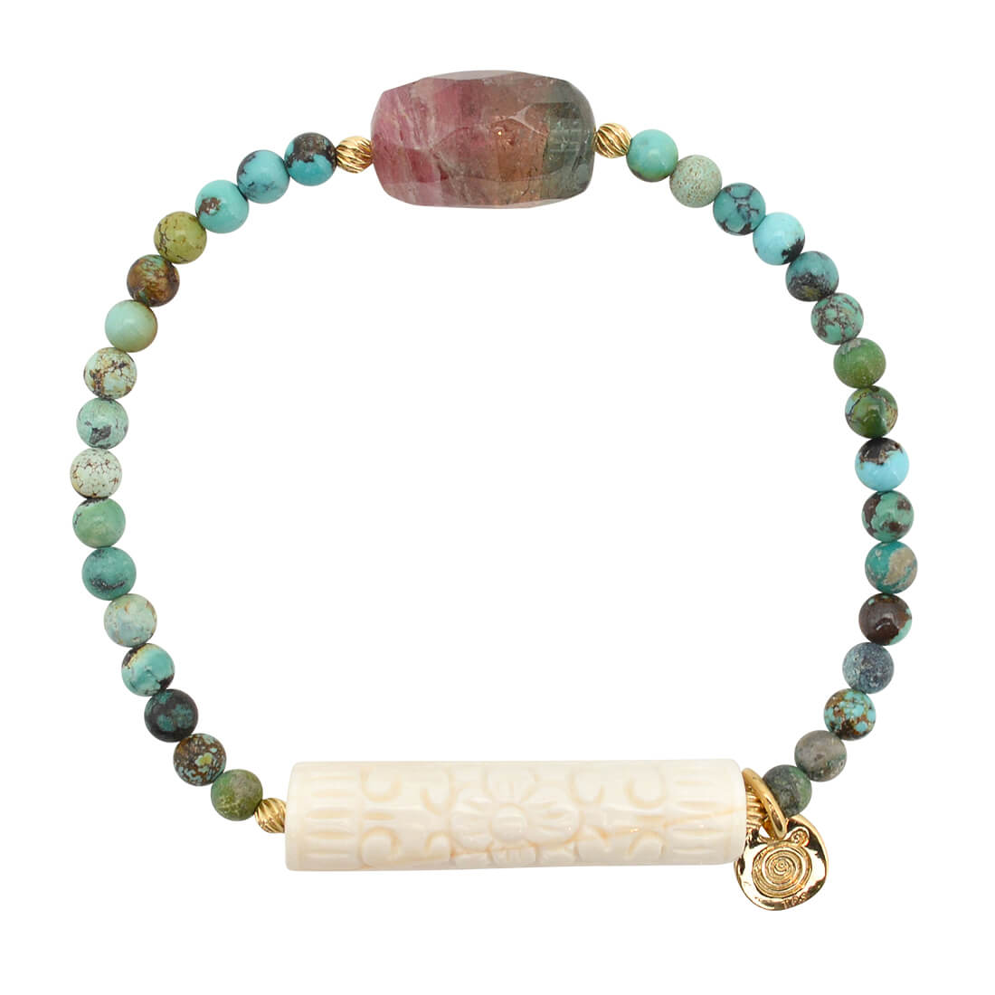 シェル＋トルマリンブレスレット