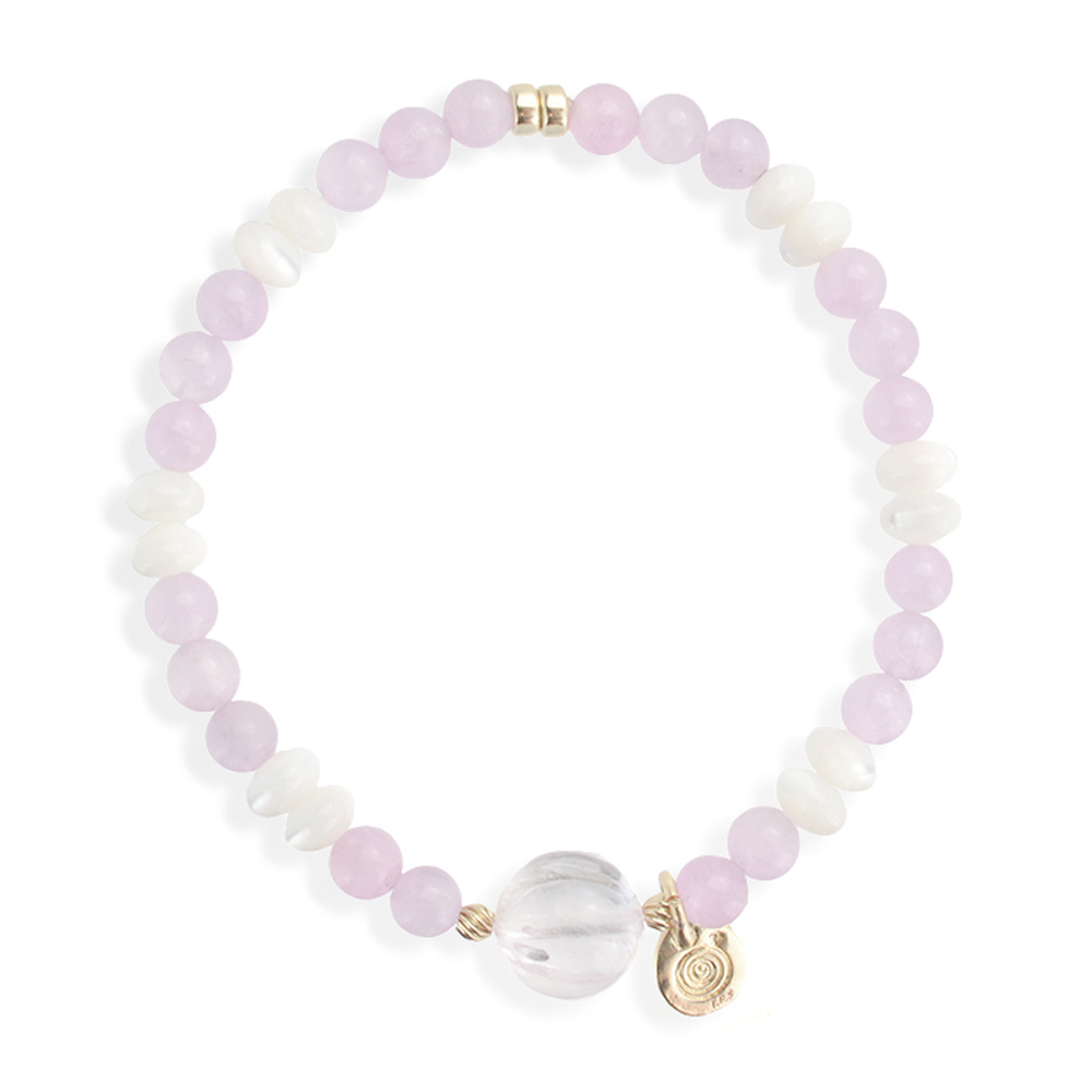 クンツァイト＋マザーオブパールデザインブレスレット