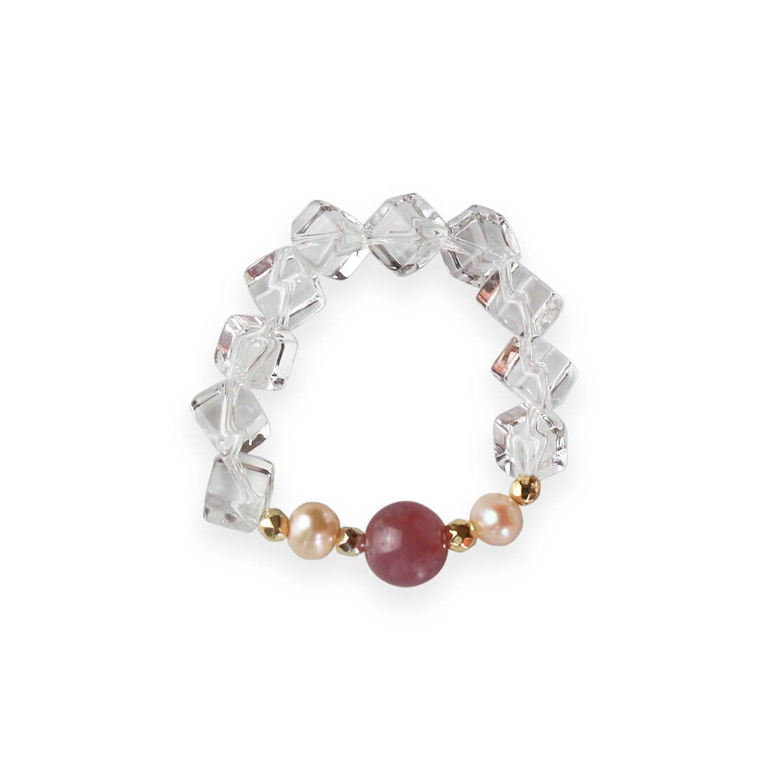 ルビー＋パールアートリング