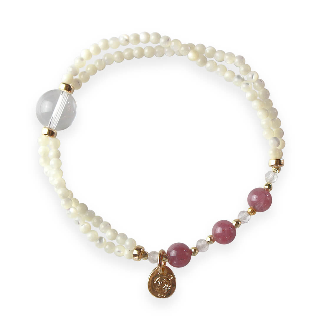ルビー＋マザーオブパールデザインブレスレット